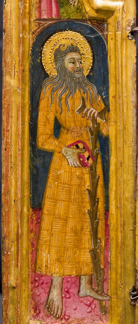 Triptych: St. Anthony Abbot Enthroned, St. Paul the Hermit and St. Onophrius, detail by Italian School