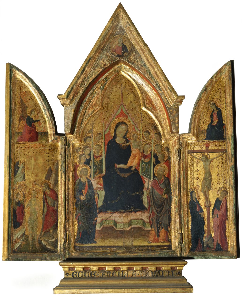 Triptych: Virgin Mary and Child with Saints, Angels and the Crucifixion by Italian School