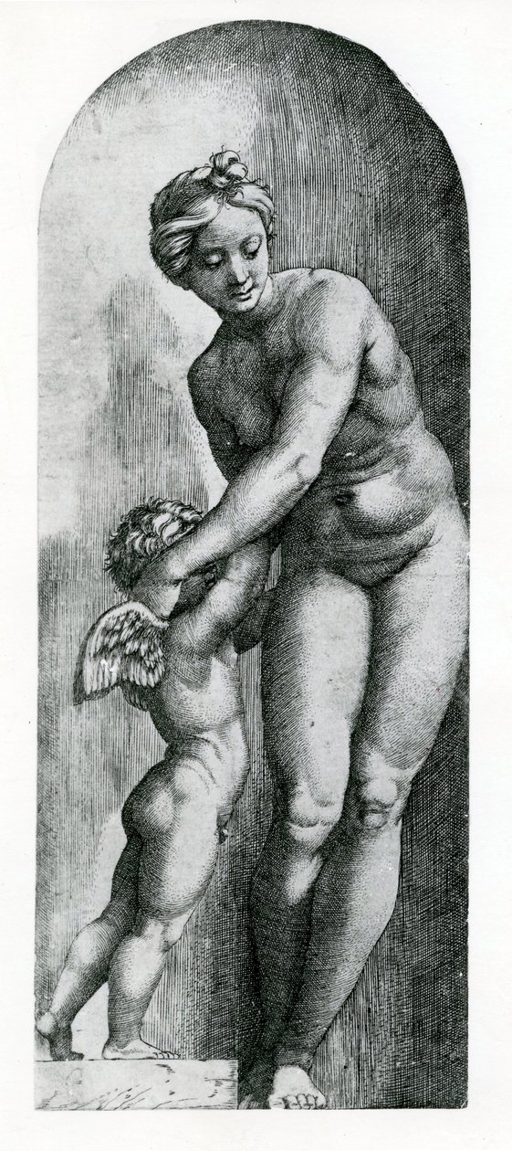 Venus and Amor, 17th Century by Italian School