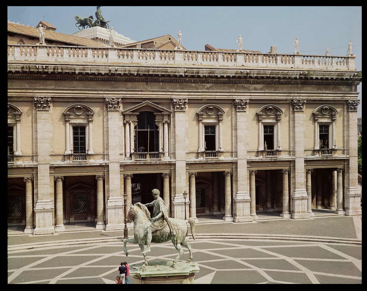 View of the Palazzo Nuovo and the Equestrian Statue of Marcus Aurelius by Italian School