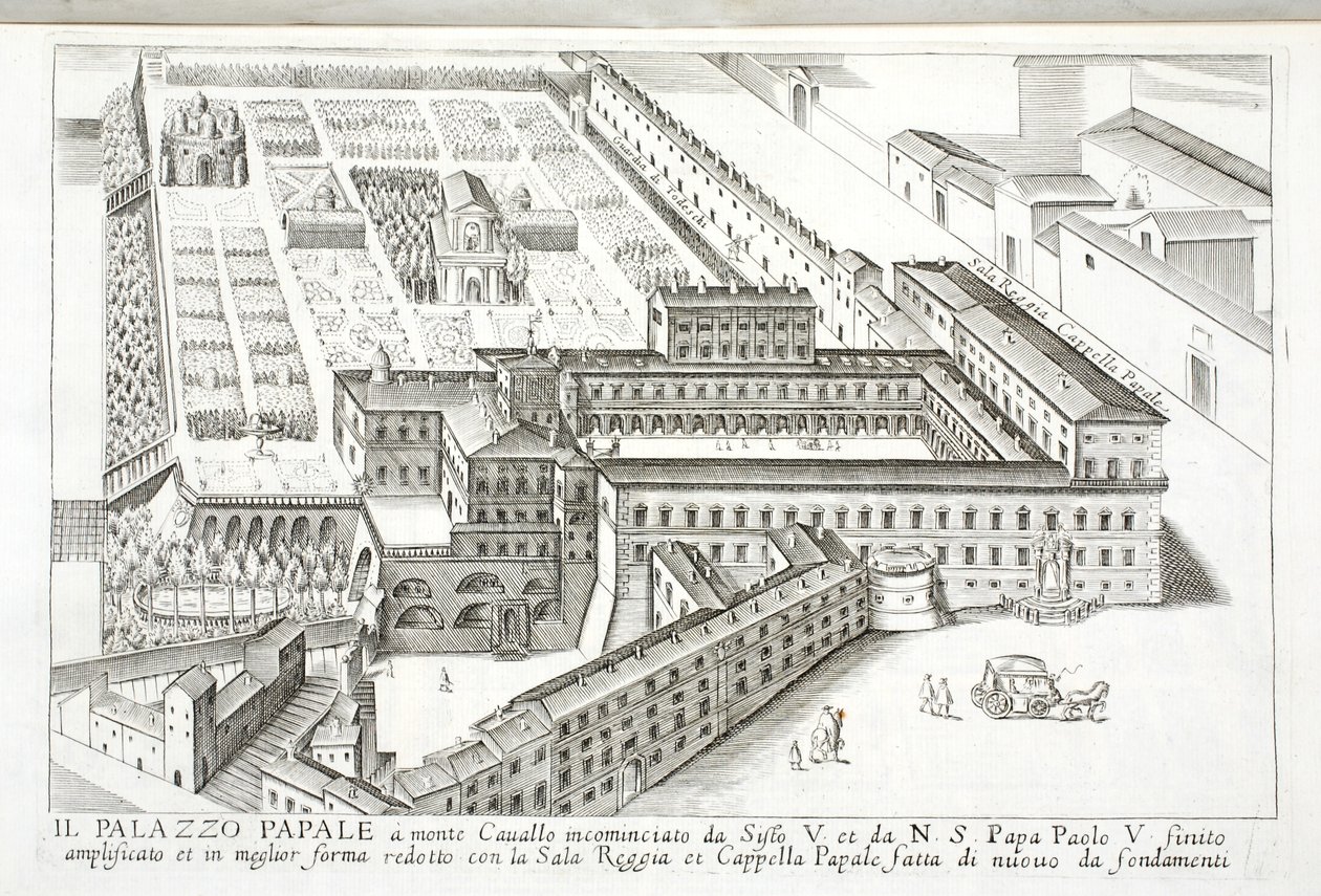 View of the Papal Palace at Monte Cavallo by Italian School