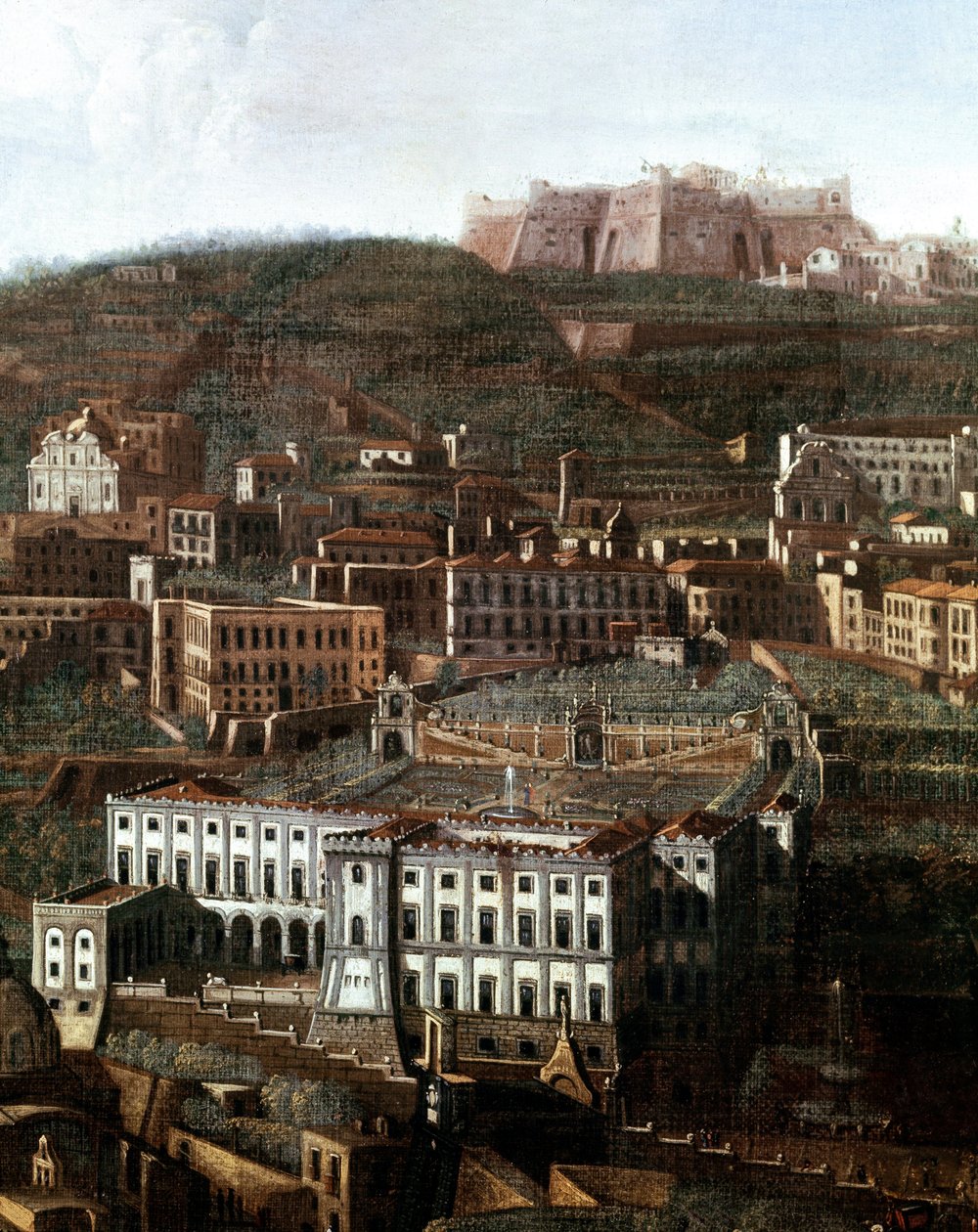 View of the Old Court House Turned into a Palace with Hanging Gardens in Naples by Italian School