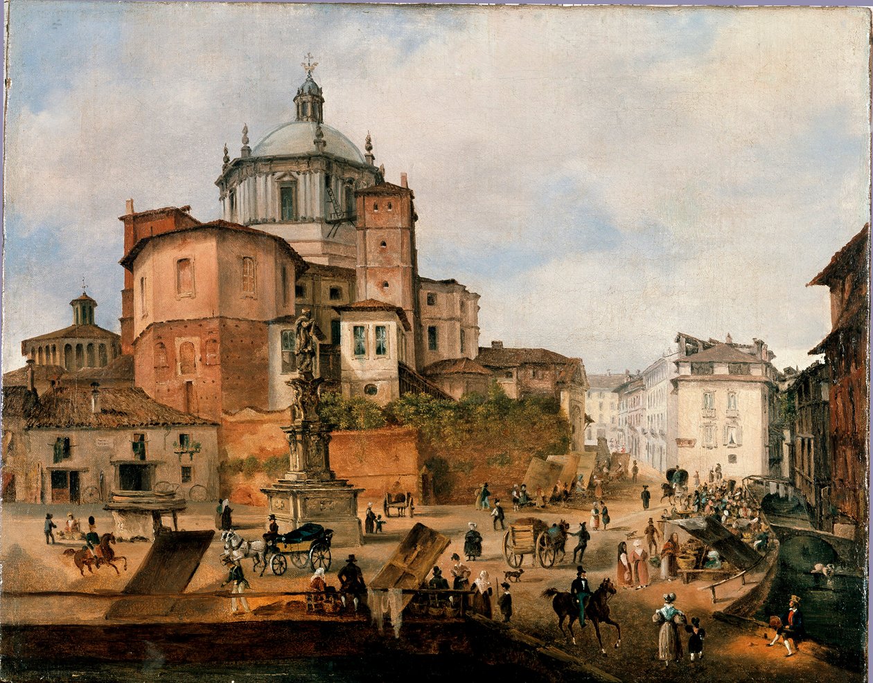 View of the Square Vetra and the Apse of the Basilica of San Lorenzo (End of the 19th Century) by Italian School