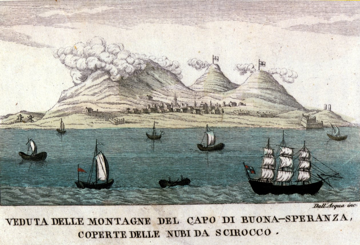 Views of the mountains of Cape of Good Hope by Italian School