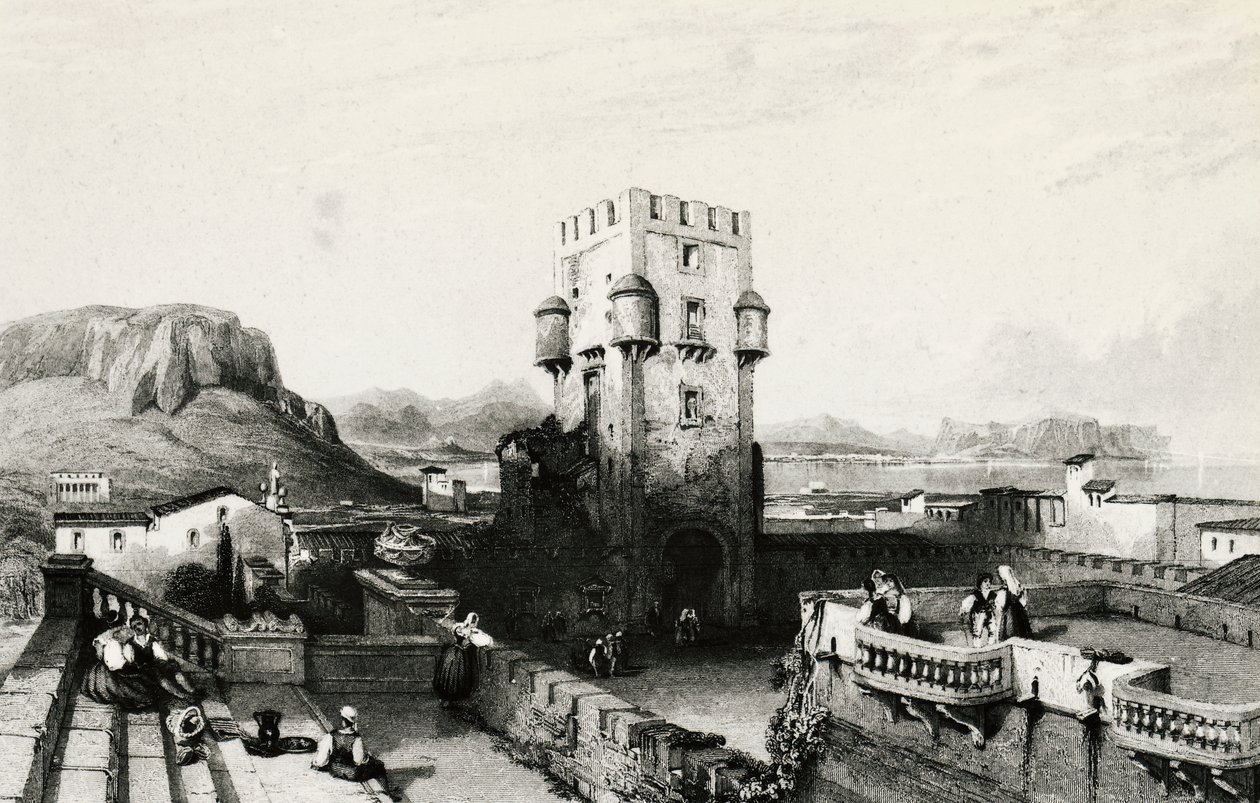 Villa Butera, Bagheria, Sicily, engraving, Italy by Italian School
