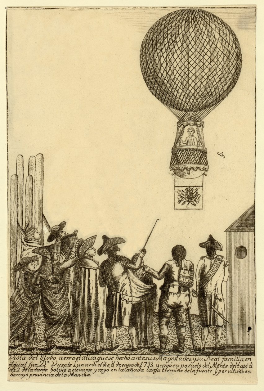 View of the Balloon Ascension before Their Majesties by Italian School