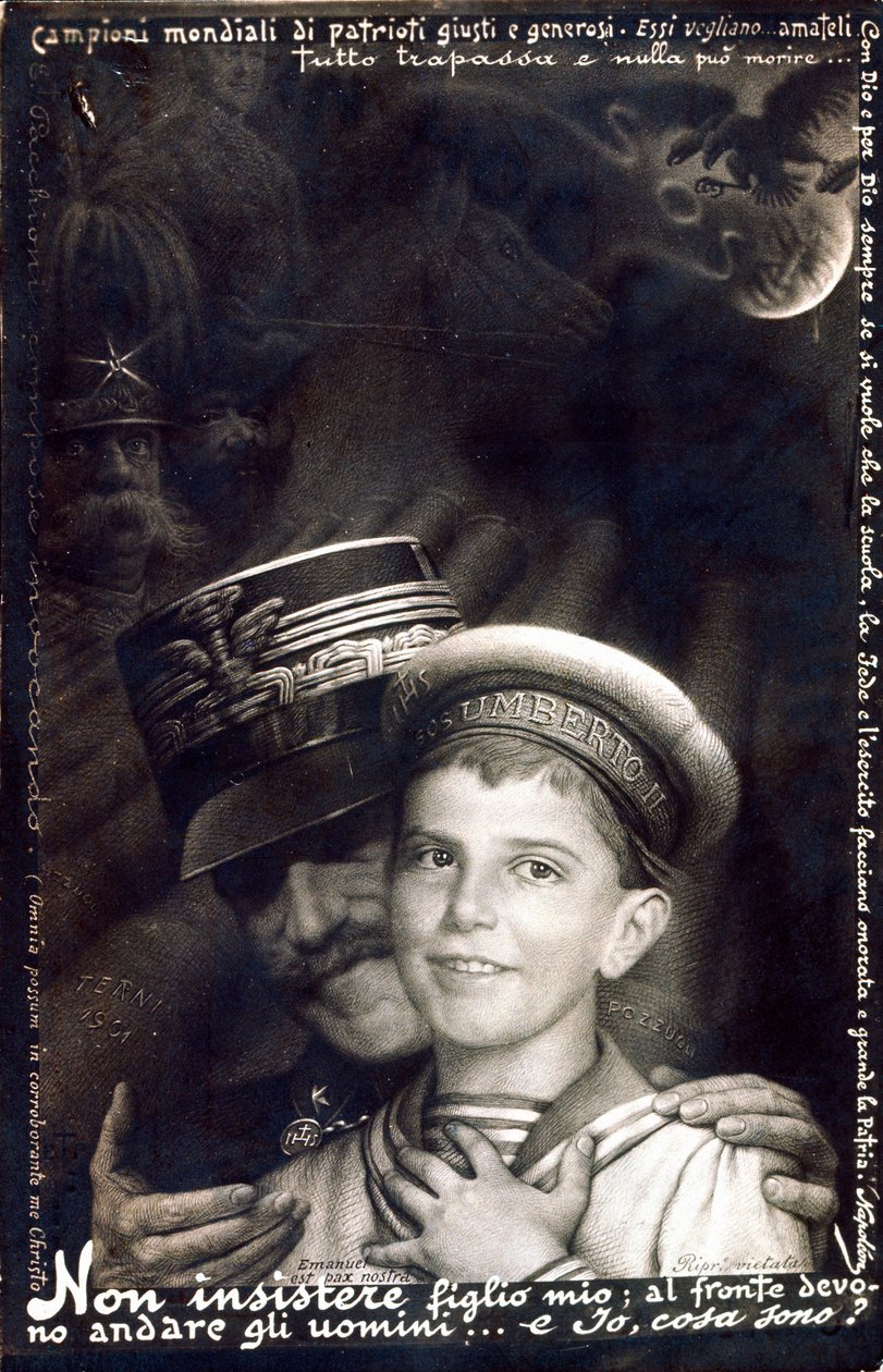 World War I: Victor Emmanuel III Holding Prince Umberto by Italian School