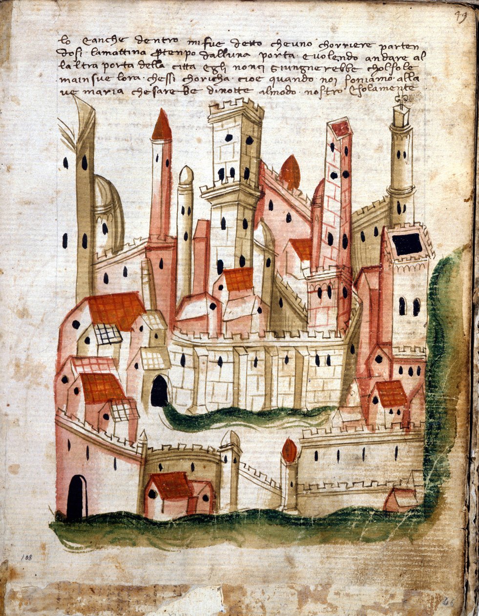 View of the city of Jerusalem, from Libro dOltramare by Niccolo da Poggibonsi by Italian School Italian School
