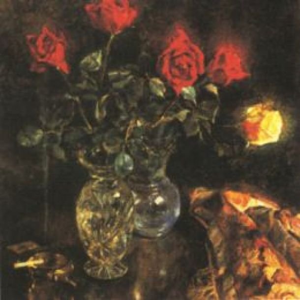 Two Vases with Roses by Ivan Vavpotic