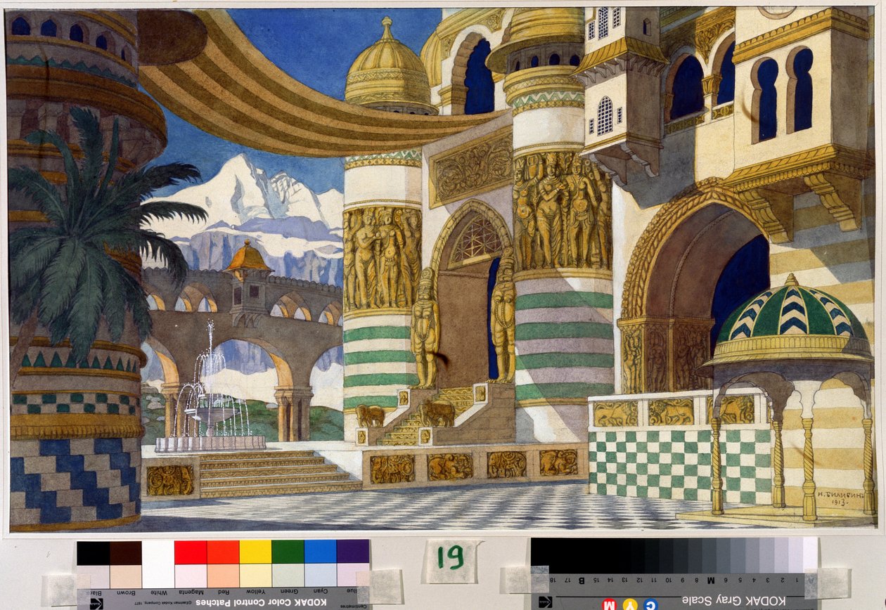Stage Design for the Opera Ruslan and Ludmila by M. Glinka by Ivan Yakovlevich Bilibin