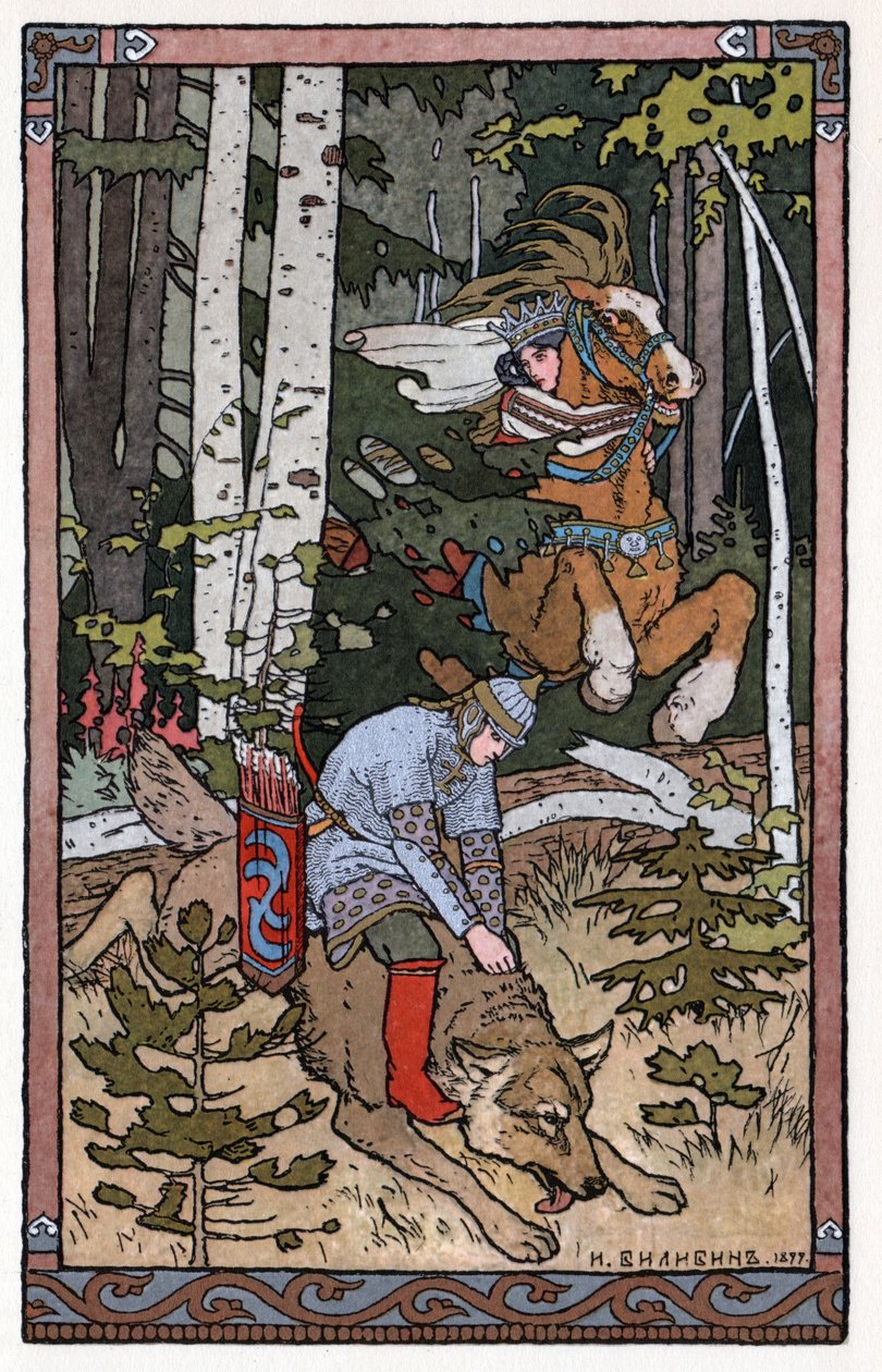 Tsarevitch Ivan, the Fire Bird and the Gray Wolf by Ivan Yakovlevich Bilibin