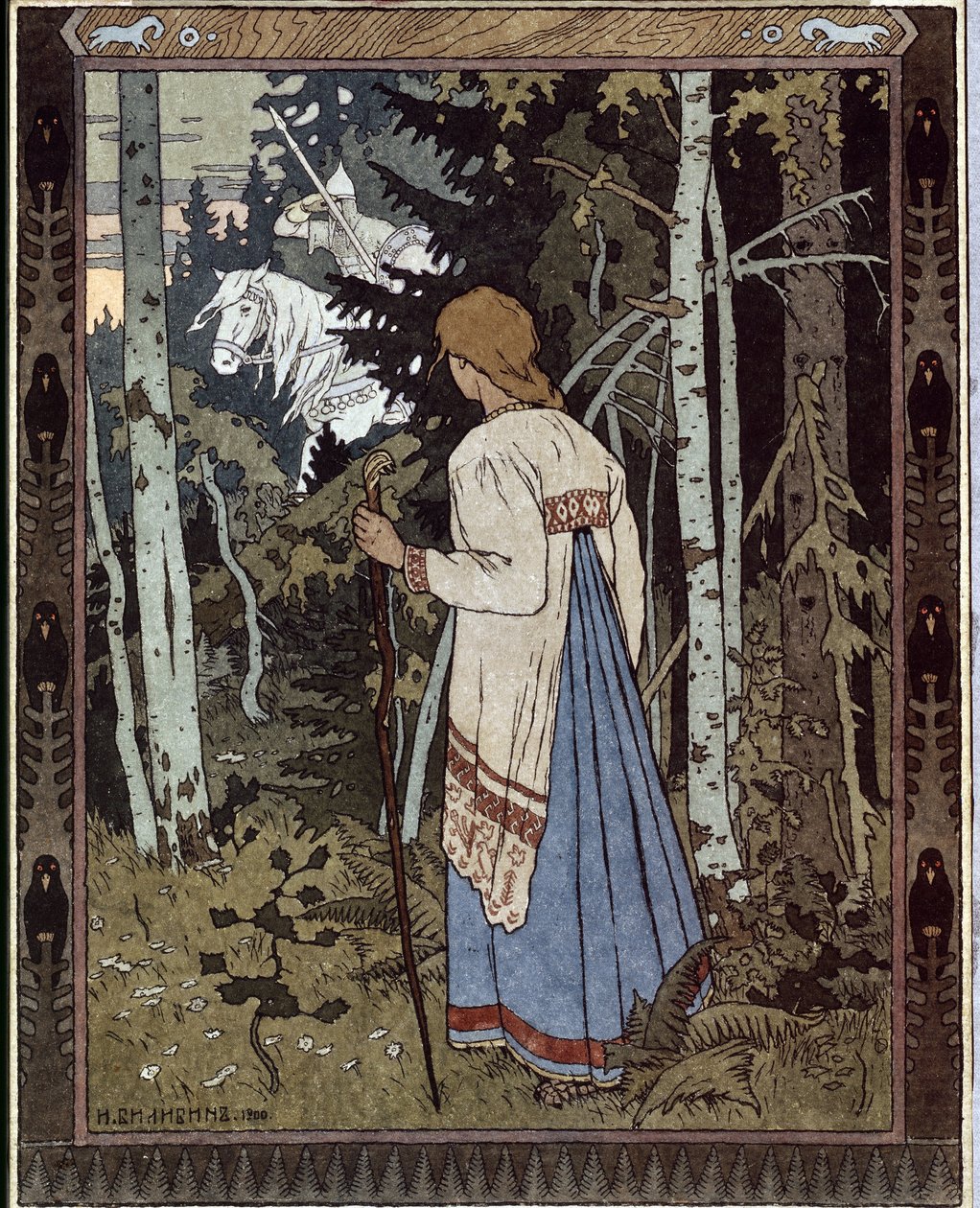 Vasilisa the Beautiful and the White Horseman by Ivan Yakovlevich Bilibin