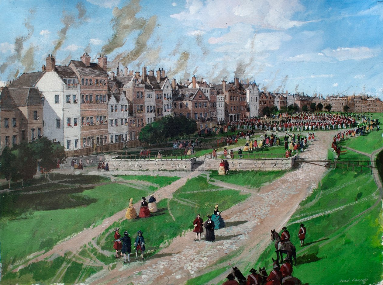 Reconstructed View of Tower Hill Showing the Execution of Lord Lovat in 1747 by Ivan Lapper