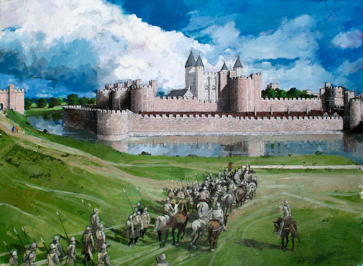 Reconstructed View of the Tower of London, Showing King Edward I