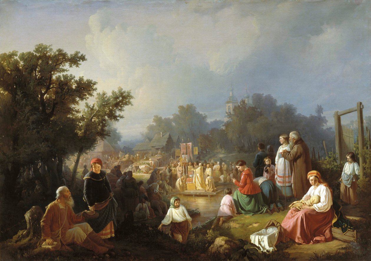 The Blessing of Waters in a Country Village by Ivan Petrovich Trutnew