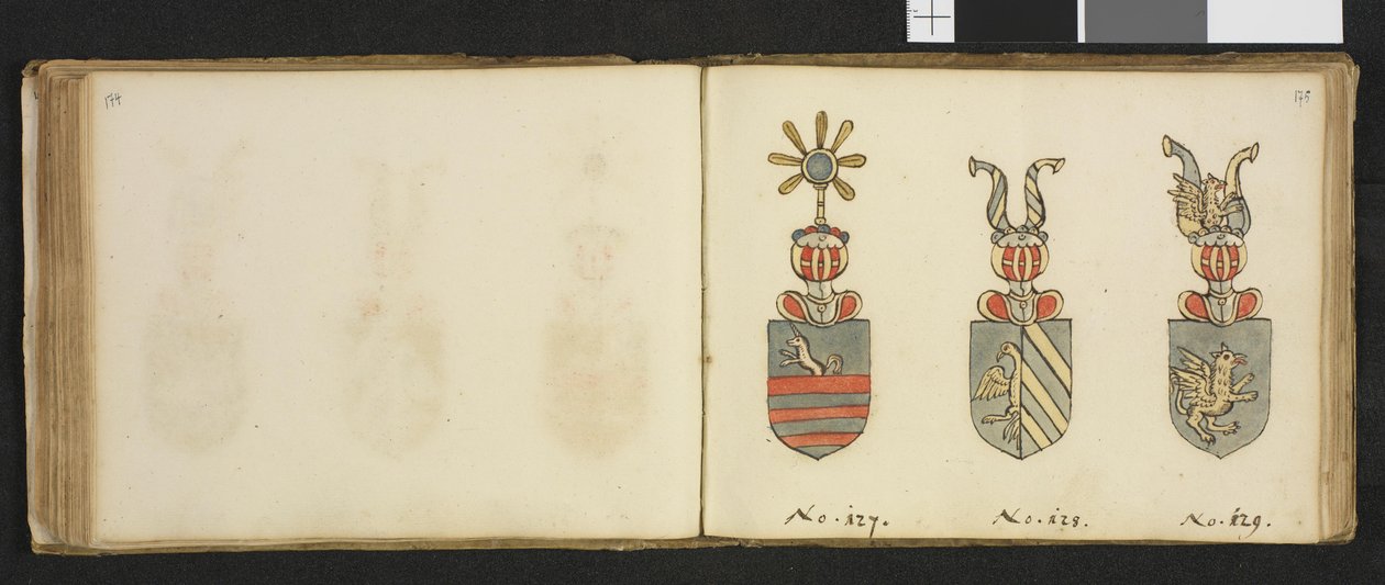 Illustration from a private archive in the National Library titled Insignia Quædam Virorum Illustrium in Norvegia Quodam Habitantium by Iver Nielssøn Hirtzholm by Iver Hirtzholm