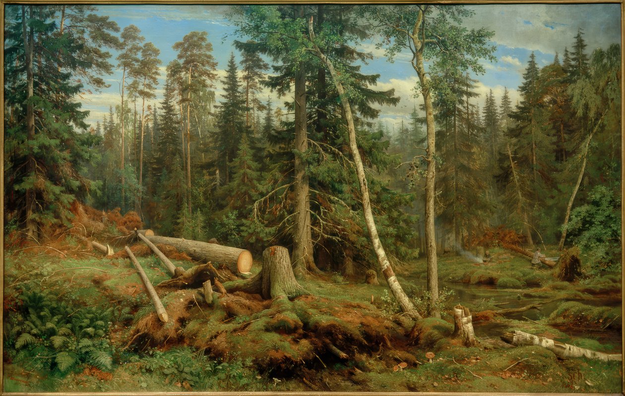 I.I.Schischkin, Holzschlag by Ivan Ivanovich Shishkin