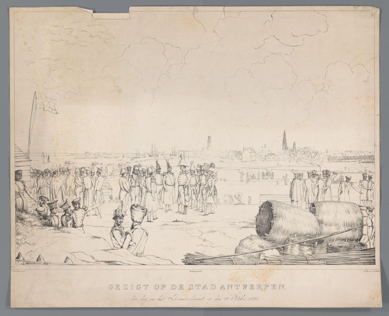View of the City of Antwerp the Day After the Bombardment, 28 October 1830 by Izaak Schouman