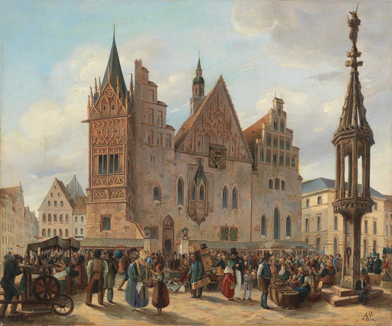 Market Square of Breslau with Town Hall by J. H. Bondras