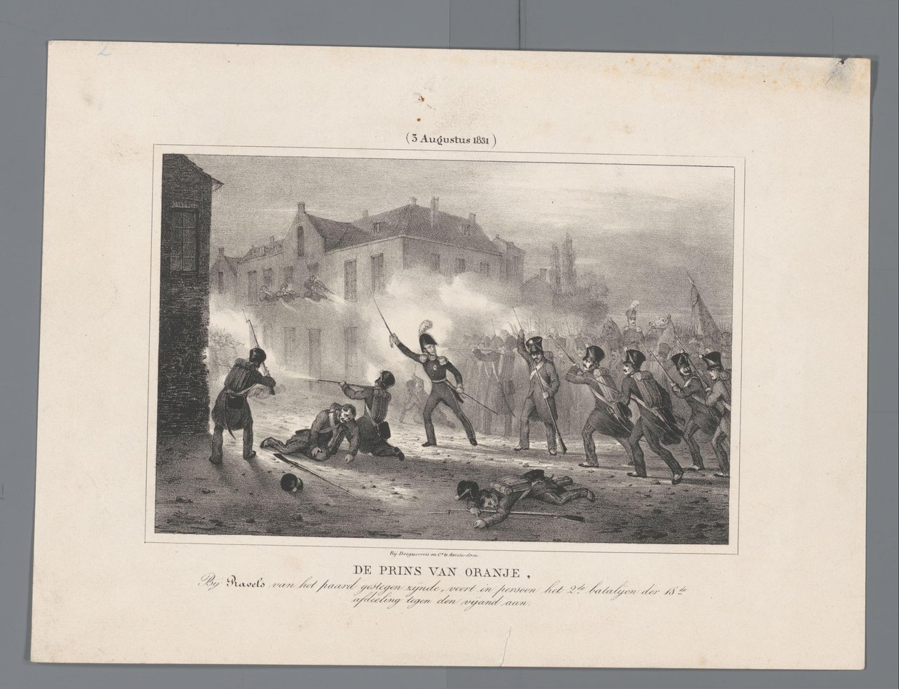 Prince of Orange Leading Troops at Ravels, 1831 by J.B. Clermans