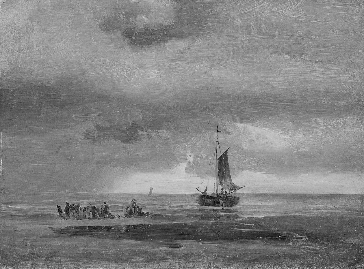 Flat Beach by Sunset by Johan Christian Dahl