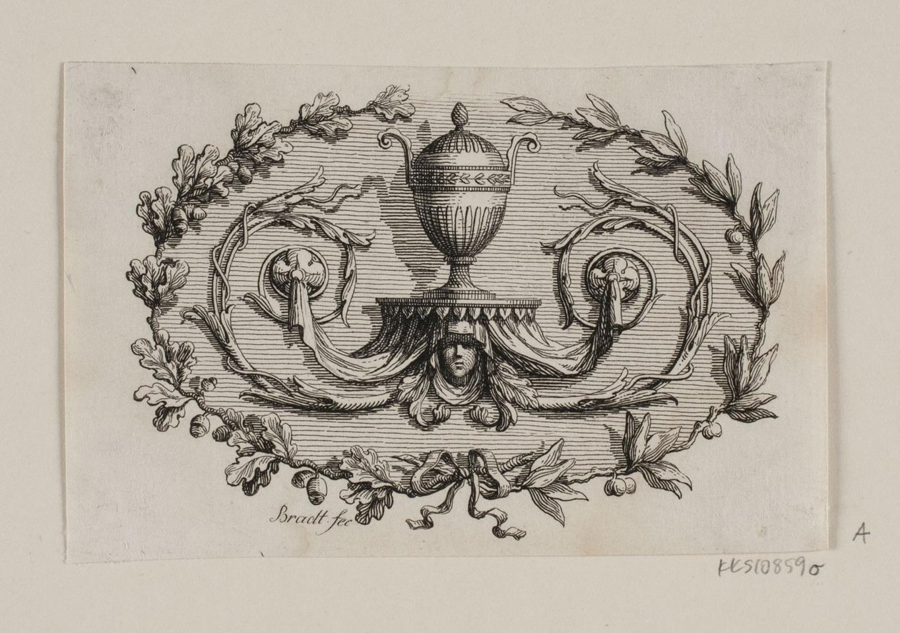 A Two-Handled Vase, Surrounded by Foliage by J.F. Clemens