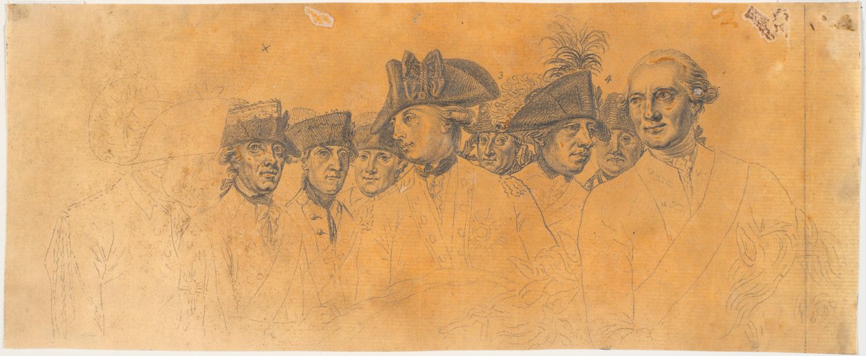 Preparatory Work for the Engraving: Frederick the Great Rides Home After a Review at Potsdam by J.F. Clemens