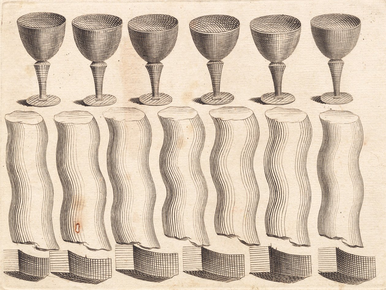 Study Sheet of Goblets and Parts of a Twisted Round Rod by J.F. Clemens