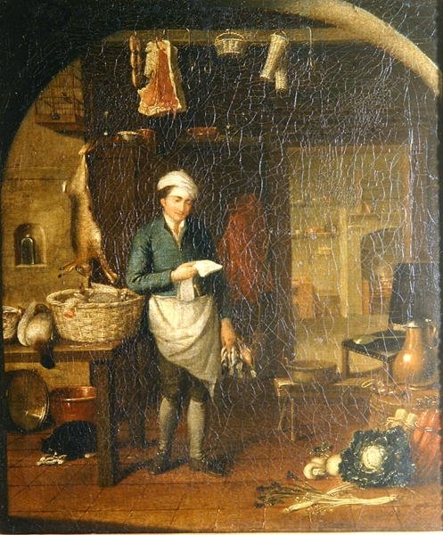 Kitchen Interior with a Manservant by J.H. Schack