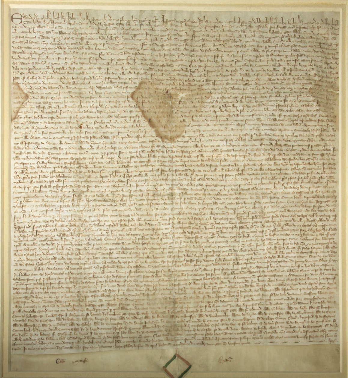 A 1297 Copy of the Magna Carta on Display in the Members