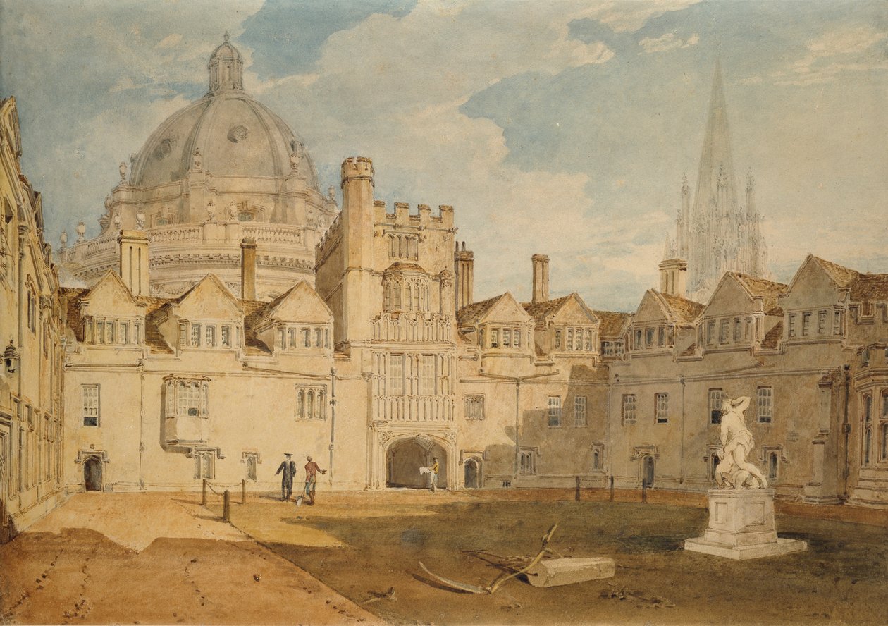 A View from the Inside of Brazen Nose College Quadrangle, Oxford, 1803-1804 by Joseph Mallord William Turner