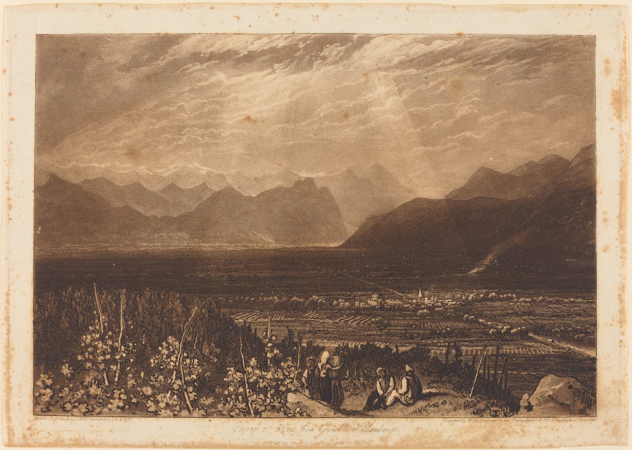 Chain of Alps from Grenoble to Chamberi, published 1812 by Joseph Mallord William Turner