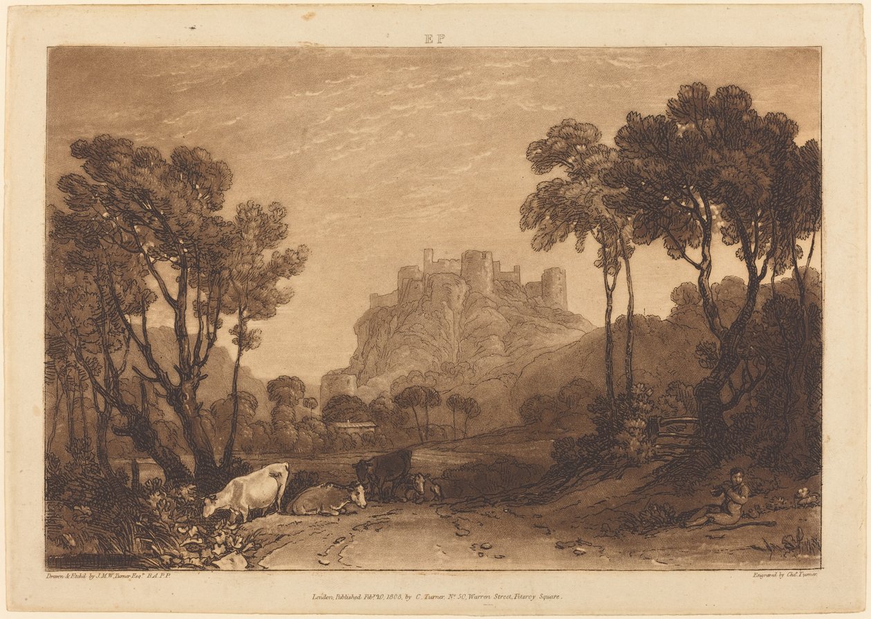 The Castle Above the Meadows, published 1808 by Joseph Mallord William Turner