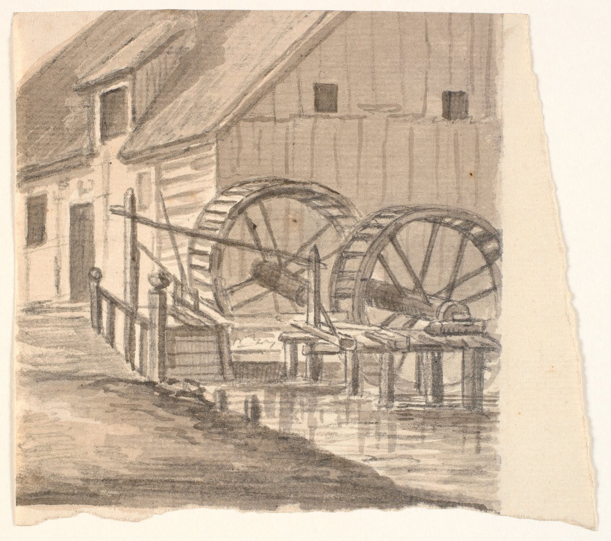 Mill Wheel and Part of a Mill by J.P. Møller