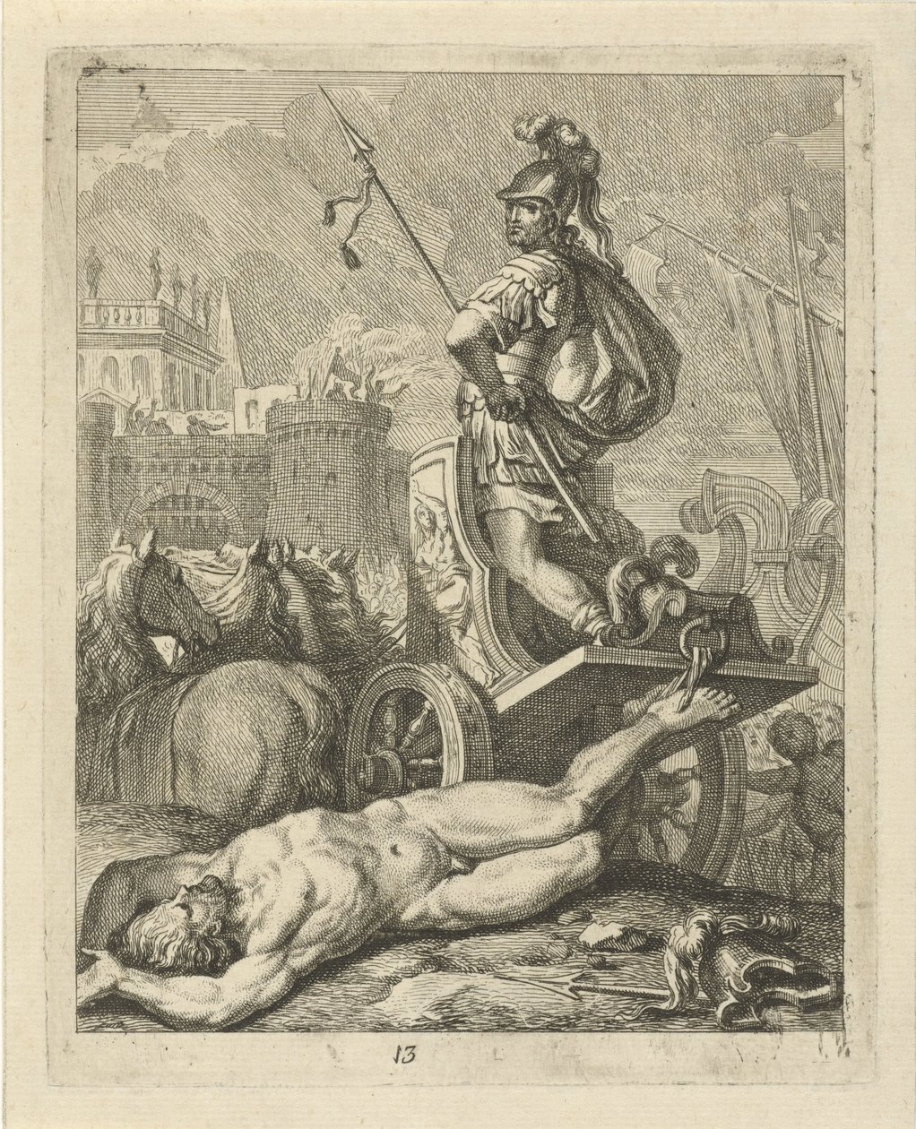 Achilles with the Body of Hector behind His Chariot (Scenes from the Life of Achilles series) (Vitam et Mortem Achilli series) by J. Alexander Janssens