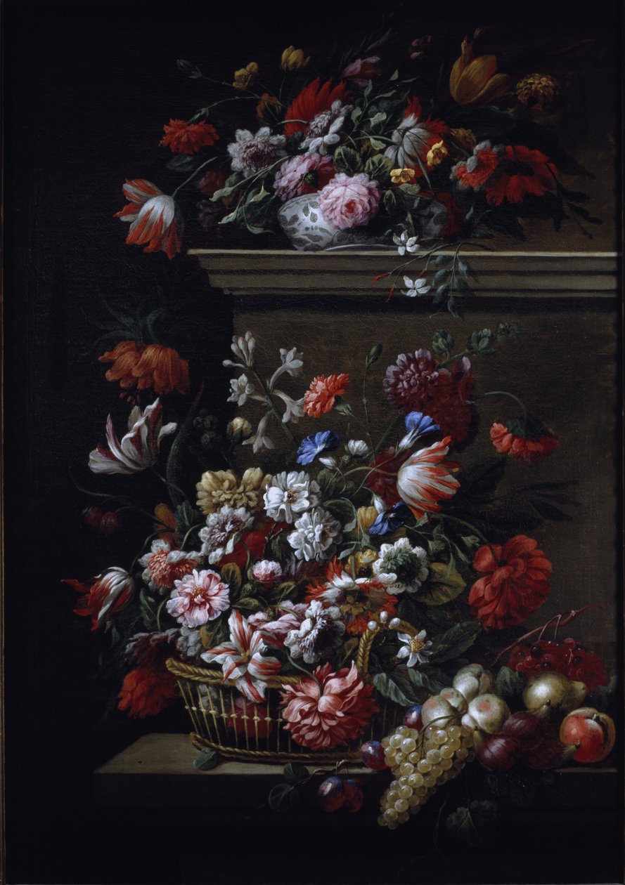 Still life of flowers by J B and Bogdany Jakob Monnoyer