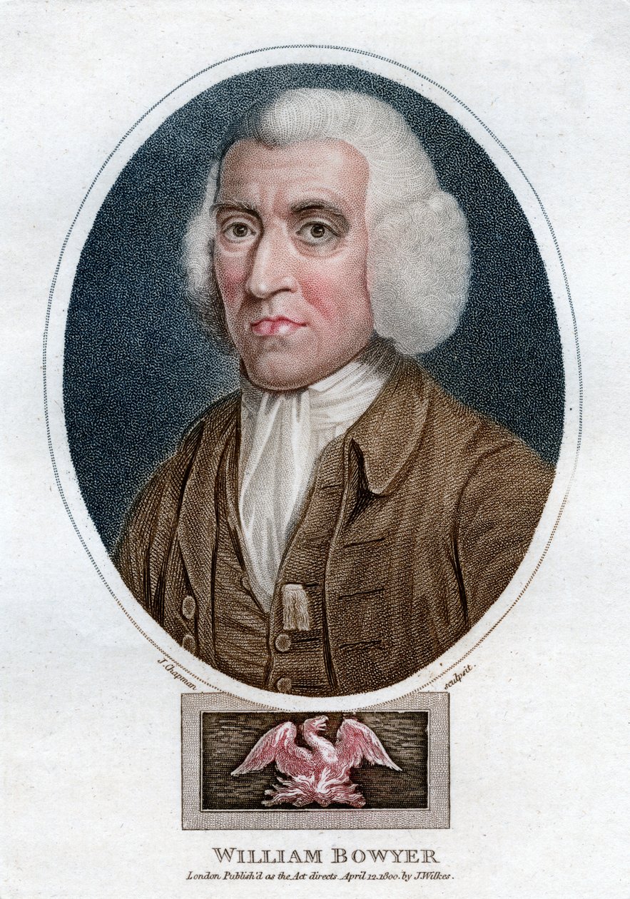 William Bowyer, English Printer and Literary Editor by J. Chapman