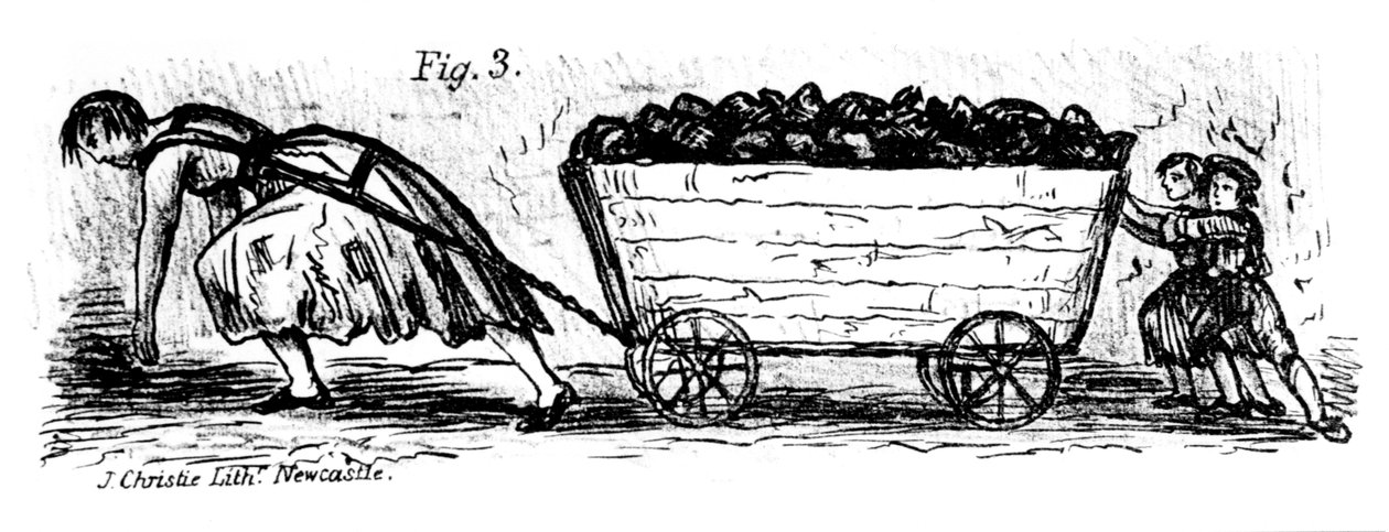 Woman and children coal putters, Mid and East Lothian, Scotland, 1848 by J. Christie