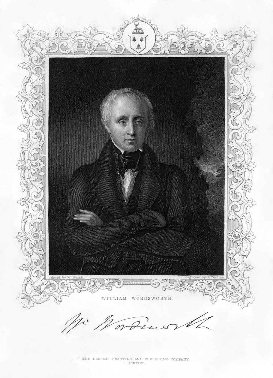 William Wordsworth, English Romantic Poet, 19th Century by J. Cochran