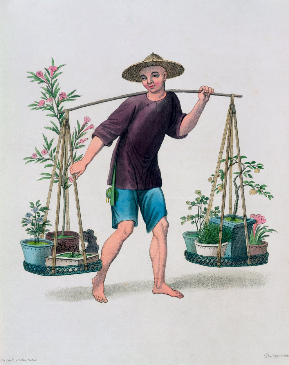 A Porter with Fruit Trees and Flowers by J Dadley