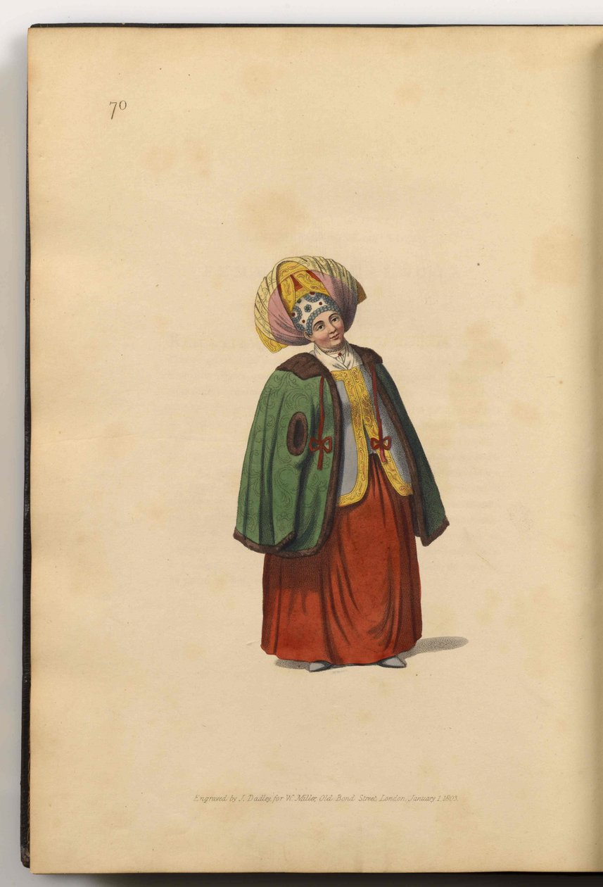 Merchant Wife of Kaluga, from The Costumes of the Russian Empire, 1803 by J. Dadley