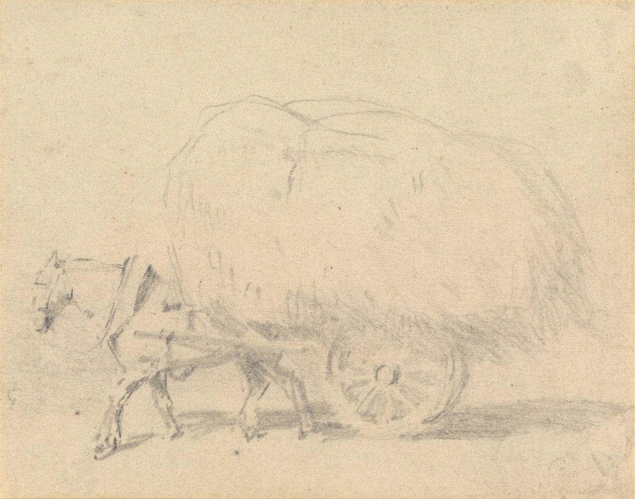A Horse Pulling a Load of Hay by J. Frederick Tayler