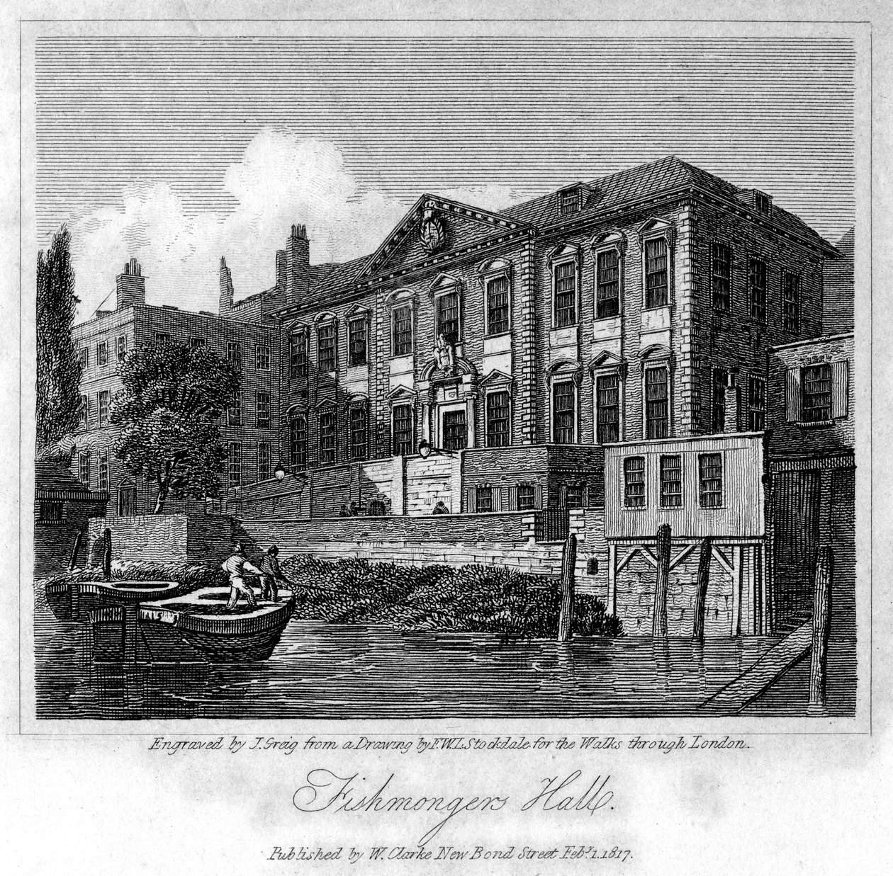 Fishmongers Hall, City of London, 1817 by J. Greig