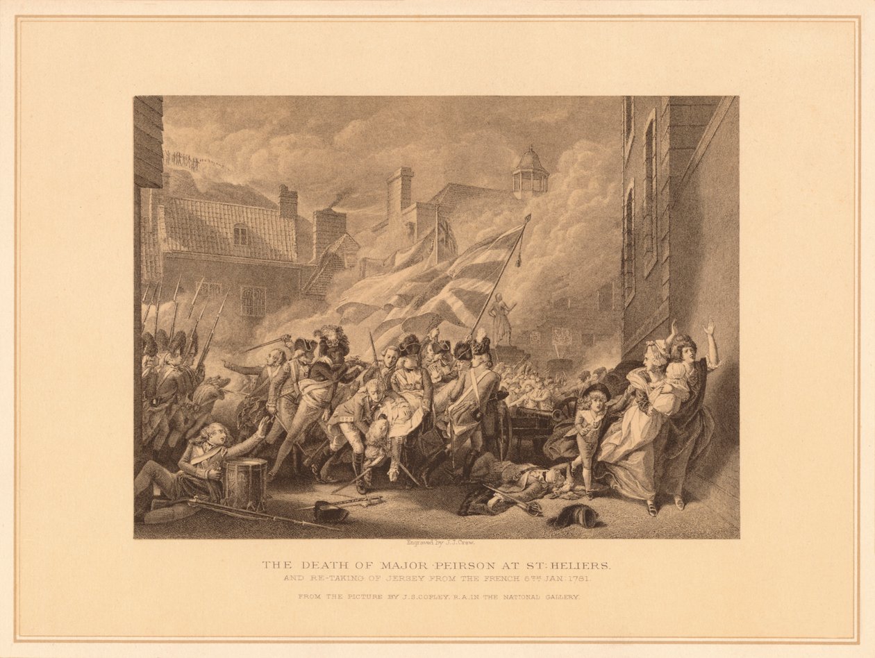 The Death of Major Peirson at St. Heliers, 1781 by J. J. Crew