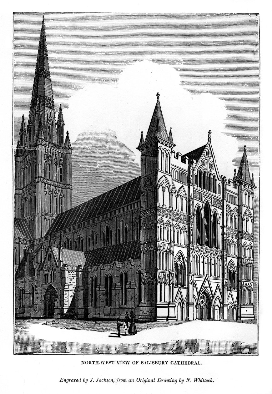North west view of Salisbury Cathedral by J. Jackson