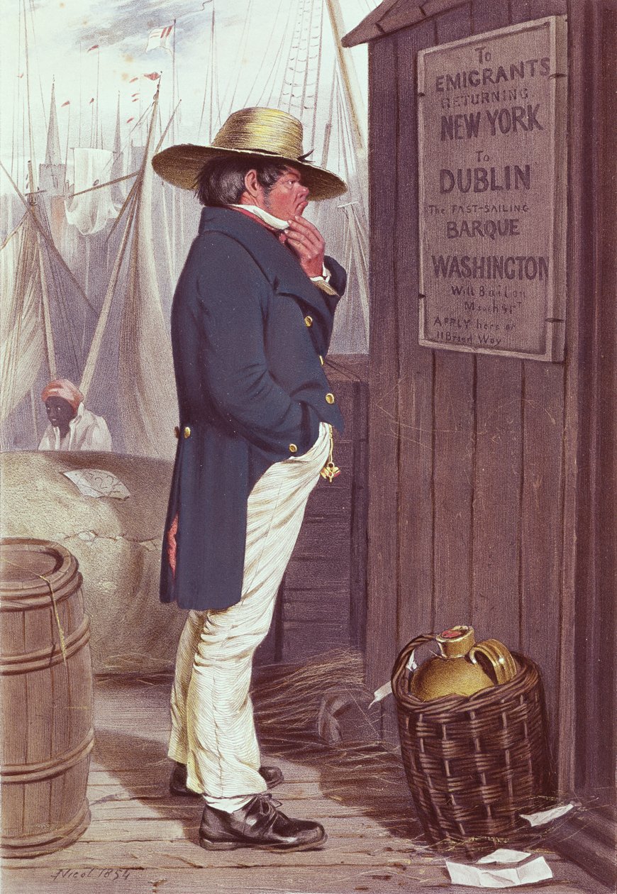 Homeward Bound, The Quay of New York, engraved by T.H. Maguire, 1854 by J Nicol