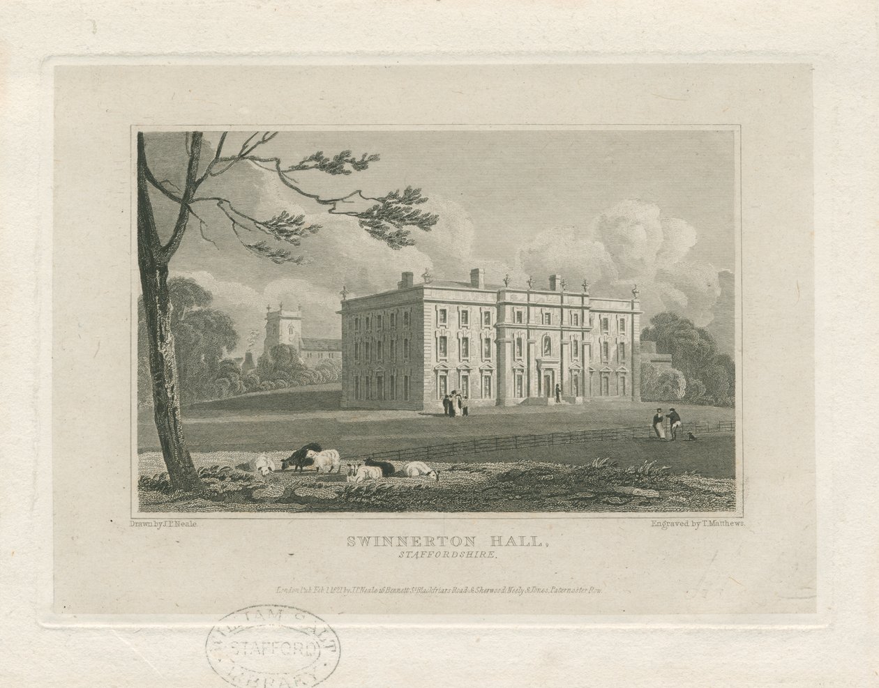 Swynnerton Hall by John Preston Neale