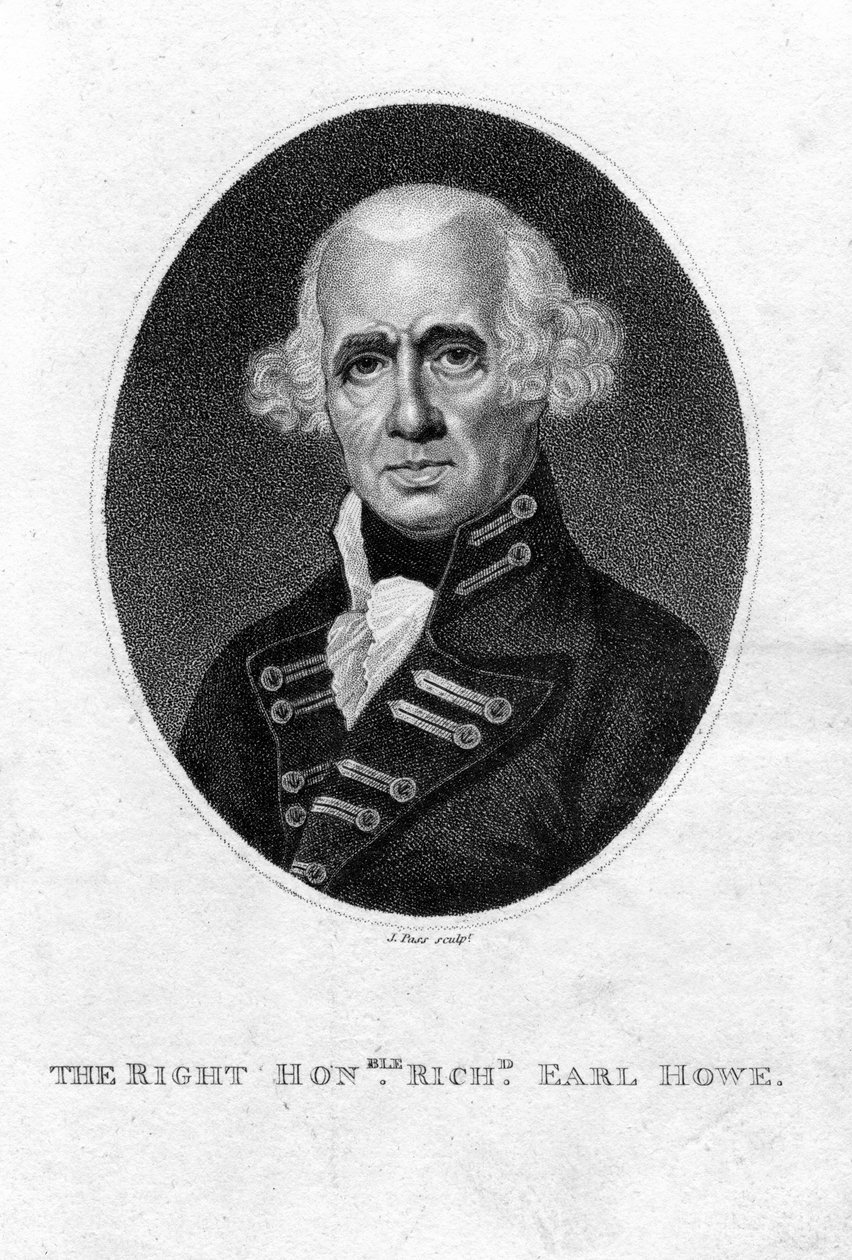 Richard Howe, 1st Earl Howe, English admiral by J. Pass