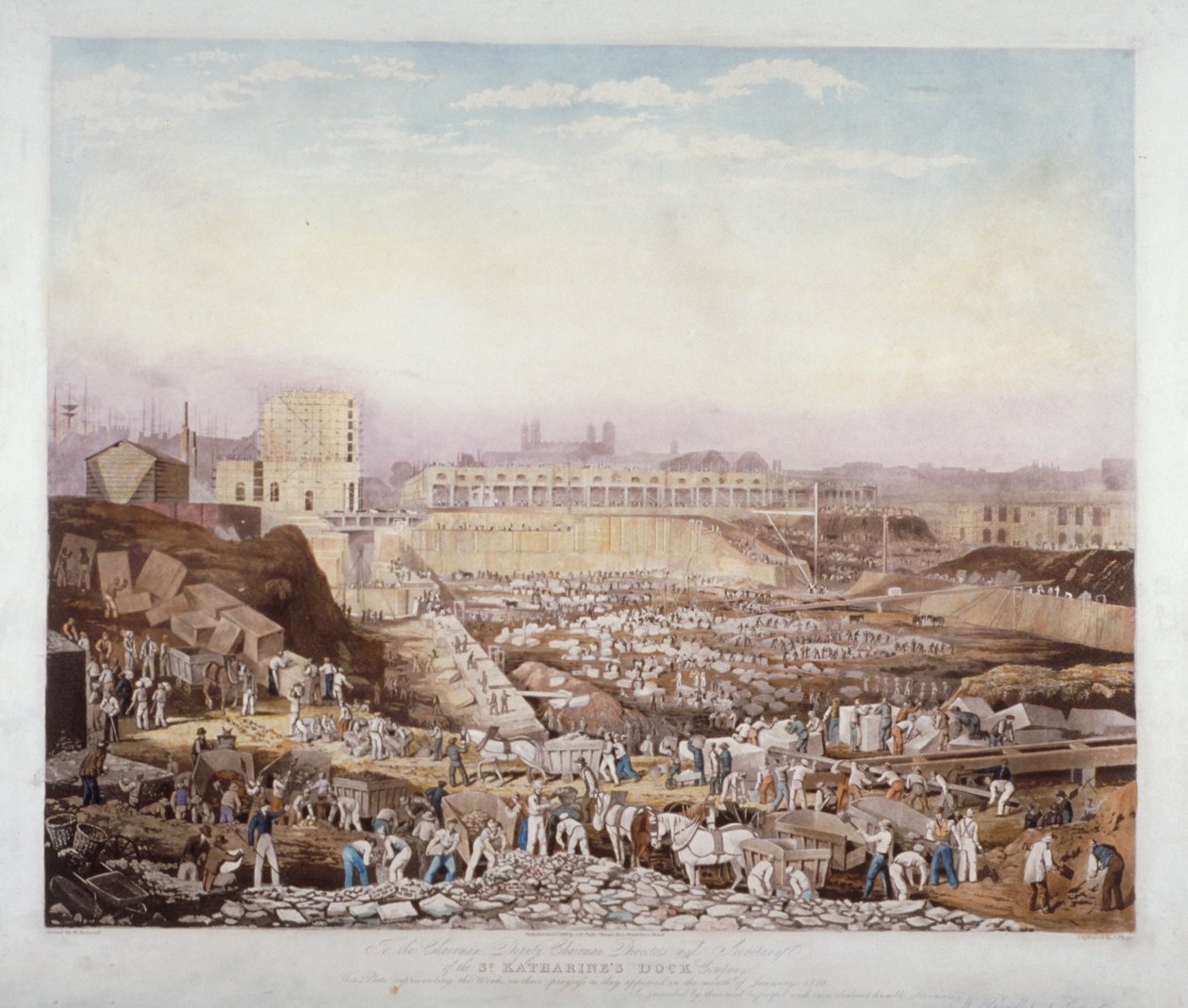 View of construction work at St Katherine
