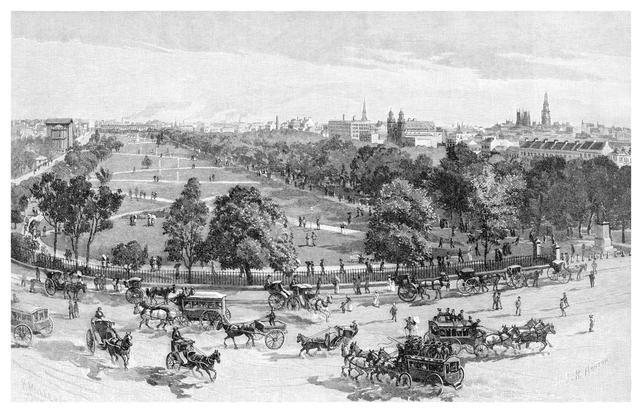 Hyde Park, Sydney, New South Wales, Australia, 1886 by J. R. Ashton